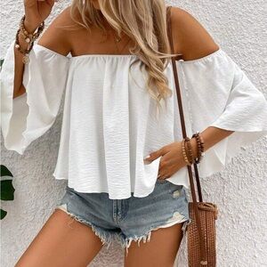 SHEIN White Off-Shoulder Blouse